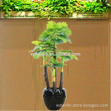 4-stem 8 feet fake philodendron plant with black or white pot